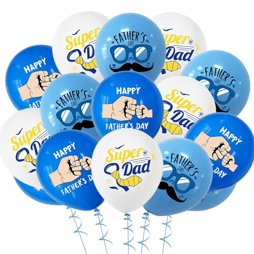 Jwssor Vatertagsballon, 15 Stück, 30,5 cm Super Dad-Ballon, Happy Father's Day Ballon von Jwssor