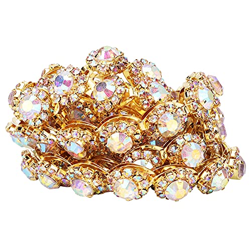 1 -Yard -Strass -Trimm, florale Strassbandkette Kette Kristall Strass Randverfügung Strass Applica für das Nähen von Handwerksfeier Kostüm -Verzierung Kleidung Accessoires von Jwthee