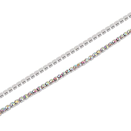 10,9 Yards Strsestone Trimm, Strassbänder Kette Diamant Kristall Strassverschmutzung Strass Applica für das Nähen von Handwerksfeiern Kostüm -Verzierung Kleidung Accessoires (2,5 mm) von Jwthee