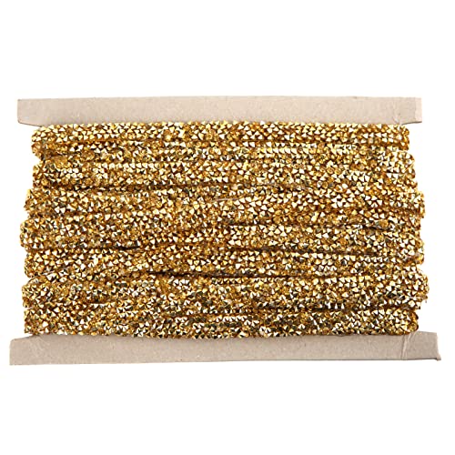 10 Rollen selbstklebendes Strassband, Kristall, goldfarben, selbstklebend, Kristall-Strass, glitzerndes Kunstharz-Strassband, Diamant-Aufkleber, goldene glitzernde Bandrolle zum von Jwthee