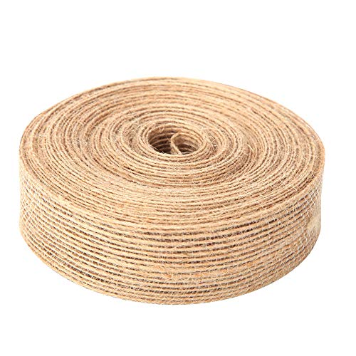 10 m Sackleinenbandrolle, Jute -Sackleinenband 2,5 cm Breite Jute Lace Trip Tape Tape Burlap Ribbon für Hochzeitsfeier Dekorationen handgefertigtes Handwerk und Geschenkverpackung von Jwthee