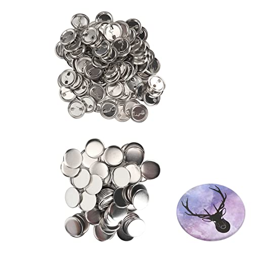 100 Set Button-Maker-Zubehör, runde Metall-Button-Teile, leere Button-Pins für Button-Maker-Maschine, Pin-Maker-Button-Presse (37mm) von Jwthee