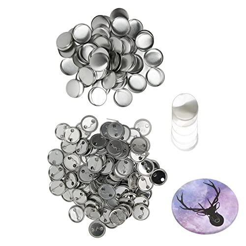 100 Sets leeres Taste erstellen Vorräte, runde Abzeichen leere, enthalten Plastikstiftstift zurück, Metallabdeckung, leere Stift zurück -Taste Teile (32 mm) von Jwthee