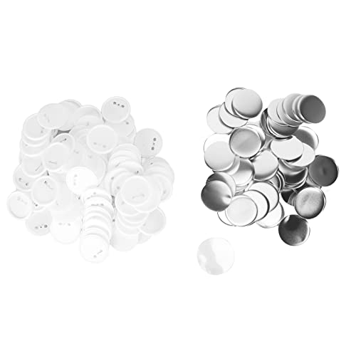 100 Sets leeres Taste erstellen Vorräte, runde Abzeichen leere Knopfstifte, enthalten Plastikstiftstift zurück, Metallabdeckung, leere Stift zurück -Taste Teile (75 mm) von Jwthee