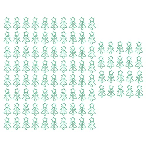 100 Stück Weihnachtsbaum-förmige Büroklammern, niedliche Büroklammern, Lesezeichen, Planerklammern, dekorative Metall-Büroklammern, kleine Klammern für Papier, Schreibtisch, von Jwthee