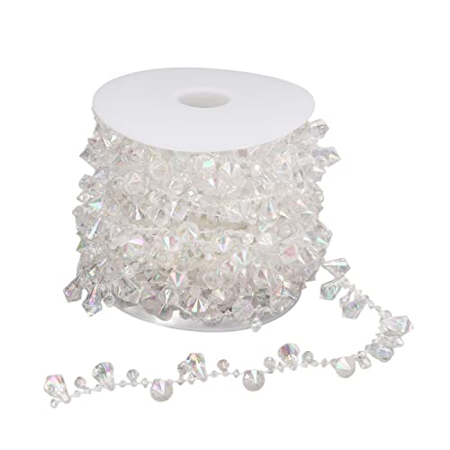 11 Yards Kristall-Strass-Kette zum Basteln, silberfarbene Kristall-Strass-Kette, handgefertigte Strass-Kette zum Nähen, Basteln, Schmuck, Basteln von Jwthee