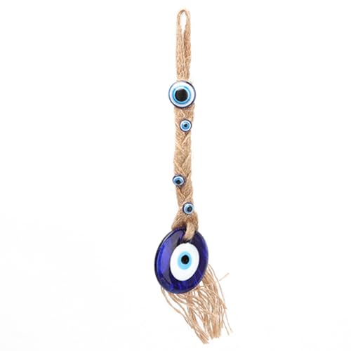 2 Stück Blaue Evil Eye-Dekoration, Charms-Anhänger zum Basteln von Glasperlen, Evil Eye-Wandbehang-Ornament mit Seilen für Schlüsselanhänger, Schmuck, Zubehör Heim-Basteldekoration von Jwthee