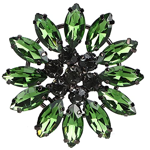 2 Stück Strassverzierung, Blumenkristall-Strass, bunte Kristalldekoration, Kleiderzubehör für Stoff, DIY-Bastelarbeiten (Dark green 2 pieces) von Jwthee