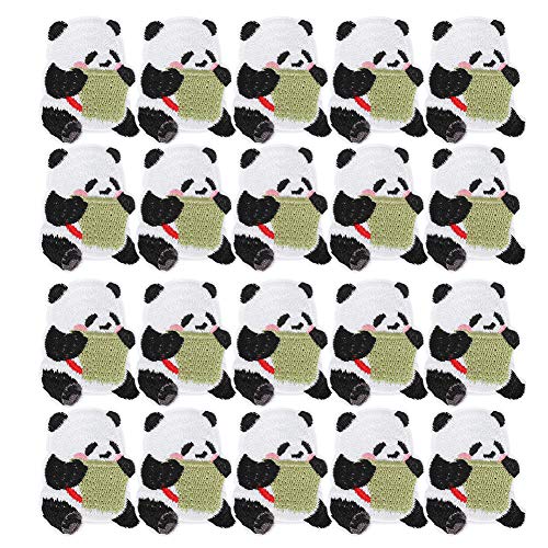 20 Stück Stickerei-Aufnäher, Panda-Stickerei-Aufnäher, dekorative Aufnäher zum Aufbügeln, Panda-Stickmuster, Panda-Stickerei von Suits von Jwthee