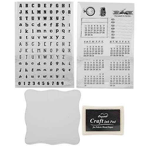 2pcs Kalender Clear Stamp, Silicon Briefmarkenkarten -Dekoration DIY Scrapbooking Album Dekor Handwerk transparente Nummer für DIY von Jwthee