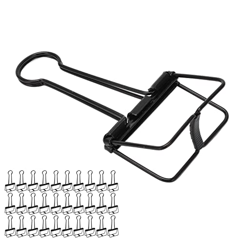 30 Stück Papier-Organizer-Clips, ausgehöhlte Büroklammern, Draht-Büroklammern, große Büroklammern, Dokumenten-Organizer-Klemmen für Schule, Büro, 5,1 cm (Black) von Jwthee