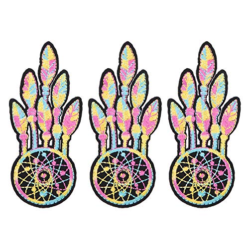 3pcs Eisen auf Flecken, Dream Catcher Net Sticked Flecken Eisen auf Flecken gesticktes Motiv Applique Nähtasche Kleidung Applikationen Applikationen Aufkleber für Kleidung von Jwthee