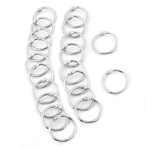 40 Stück Binderinge, 3 Größen, lose Blätter, Schlüsselanhänger, Metall-Buchringe, Metallringe für Karteikarten für Schule, Zuhause oder Büro (30mm) von Jwthee