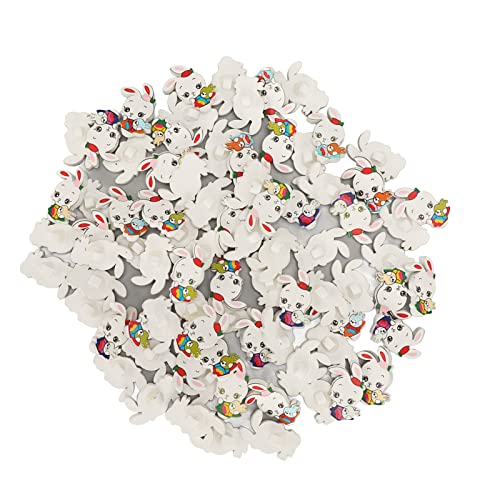 80 Stück Tier-Holzknöpfe, Kaninchen-Tierknöpfe zum Basteln, Cartoon-Nähknöpfe, Holzknöpfe, große Menge gemischter Holzknöpfe für Nähen, Bastelprojekte, Scrapbooking, Dekoration von Jwthee
