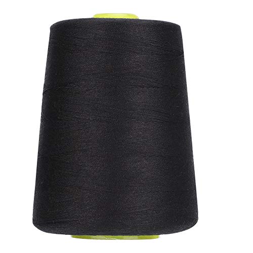 8000 Yards Nähmaschinengarn, Nähgarnspulen Polyestergarn für Nähmaschinen-Quiltgarn zum Handquilten Polyester-Stickmaschinengarn für Nähmaschine (Black) von Jwthee