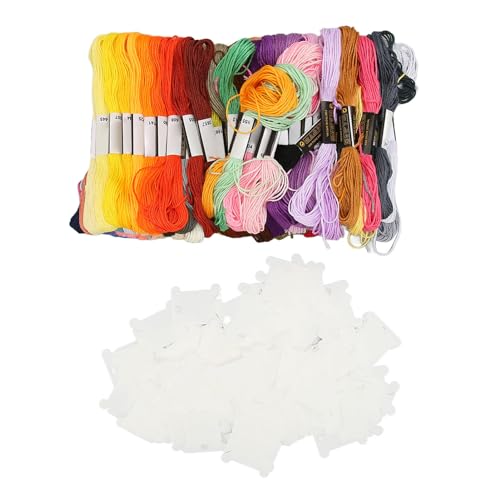 Armband String Stickerei Floss 100 Stränge Kreuzstichfaden Regenbogenfarbe Freundschaftsbänder Handwerksblättern, Bastelblätter Freund Freundschaft Armband String Kits von Jwthee