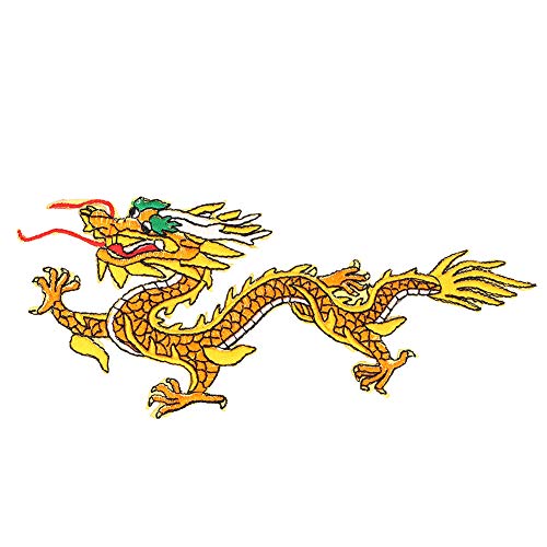 Aufnäher zum Aufnähen, chinesischer verheißungsvoller Drache, zum Aufbügeln, bestickte Aufnäher, Aufnäher, Applikation, Stoffflicken, Kleidungsreparaturflicken zum Basteln von von Jwthee