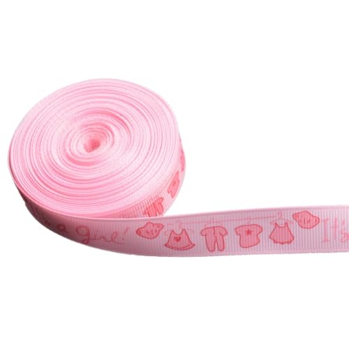 Babyfeier Bastelband, Babypartyband Es ist ein Junge, es ist ein Mädchen Kleidung Muster Babyparty Bastelband Ribbon für Geschenkpackung Babyparty Geschlecht Enthüllung (Pink) von Jwthee