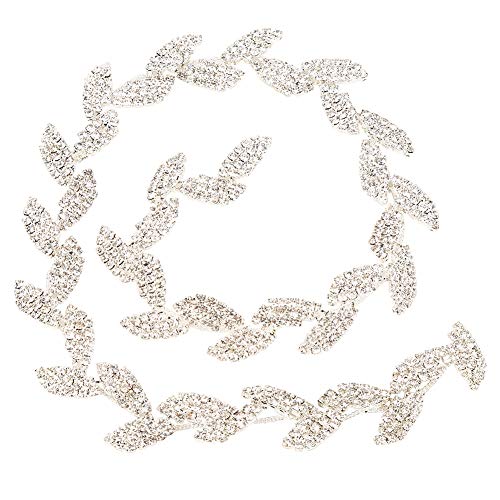 Blingblattform -Form -strasskette, 1 -yard -blattform -strasskette Heißstempelblattform Sparkle Strasskette von Jwthee