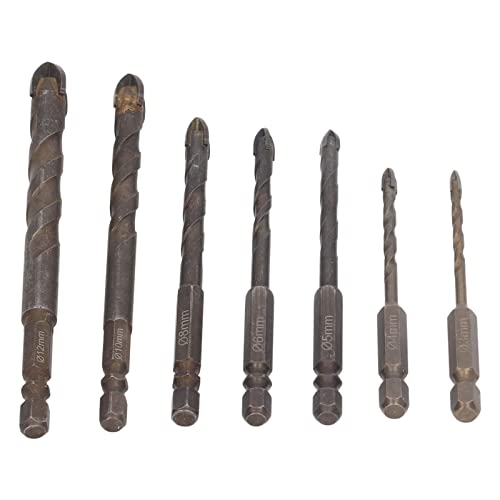 Bohrerhahn -Tap -Bits Set von 5 oder 7pcs, Kombinationsbohrer und Tap -Bit -Set zementiertes Carbid -Sechskant -Power -Bits für Glaskeramikglasfliesen Vollkachelbackziegelholz Holz (7 -teiliges Set) von Jwthee