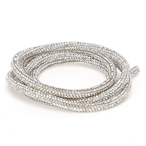 Crystal Rhinestone Close Chain Trim, Rhinestone Chain Trimming Claw DIY Decoration Trim Ribbon Decoration Accessories for DIY Clothes (White) von Jwthee