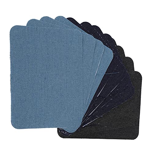 Flicken zum Aufbügeln, 12 Stück, Denim-Flicken, Reparatur-Dekorationsset, Reparaturflicken, Stoffflicken zum Aufbügeln für Jeans-Reparatur, Kleidungsreparatur (9,5 x 12,5 cm) von Jwthee