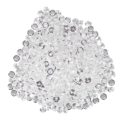 Gefälschte Kristalle, 1000pcs 8mm transparente Acrylperlen klare Kristalle Edelstein Tischstreuung Edelsteine ​​für Dekoration Hochzeitsfeier Geburtstag Brautdusche Vase (8 mm (1000 Prozent)) von Jwthee