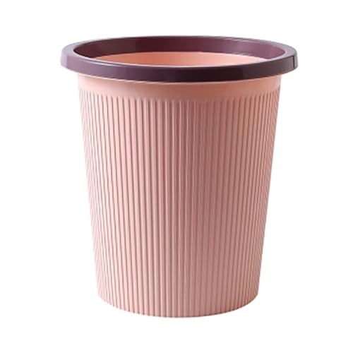 Jwthee Kleiner Mülleimer, Kunststoff-Abfallbehälter, Müllbehälter, moderner Mülleimer, runder Mülleimer für Küche, Wohnheim, Schlafzimmer, Büro, Wohnzimmer (Small Pink) von Jwthee