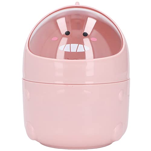 Jwthee Mini-Mülleimer mit Deckel, Schreibtisch-Mini-Mülleimer, Tisch-Mülleimer, Baby-Dinosaurier-Stil, Tisch-Mülleimer, große Öffnung, abnehmbares Design, rutschfester Boden, (Pink Baby Dinosaur) von Jwthee