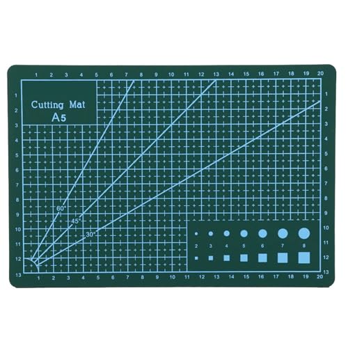Selbstheilende Schneidematte, A5 PVC-Schneidematte, selbstheilende Nähmatte zum Basteln, rotierende Schneidematte, einseitiges Bastelschneidebrett zum Nähen, Basteln, Schneiden (Grün) von Jwthee