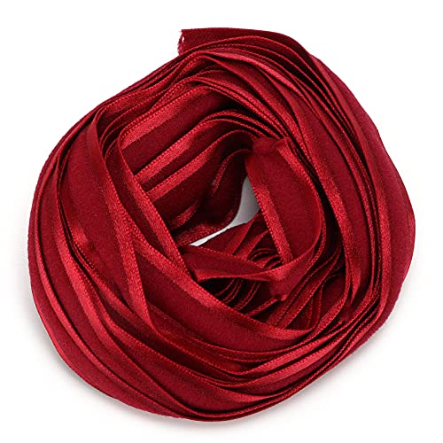 Weihnachtsband, Geschenkband, dünnes Band zum Verpacken von Geschenken, Stoffband zum Verpacken von Geschenken, Stoffband für Weihnachtsbaum, Hochzeitsdekoration, Breite 1,5 cm, (rote Farbe 2) von Jwthee