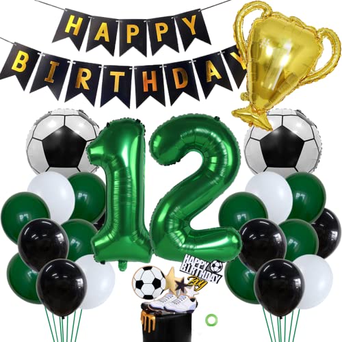 Fußball 12 Geburtstag Deko Luftballons Fußball Deko Kindergeburtstag Fussball Kinder Fußball Luftballon 12 Jahre Geburtstag Deko Grün Fußball Geburtstagsdeko 12 Jahr Jungen Fußball 12. Geburtstag Deko von Jxuzh