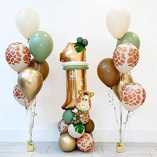 Jxuzh 1.Dschungel Geburtstag Dekoration Set Junge Dschungel Deko Luftballons 1 Jahre Kindergeburtstag Deko 1. geburtstag junge Kindergarten safari Urwald Party Geburtstag Safari geburtstagsdeko 30pcs von Jxuzh