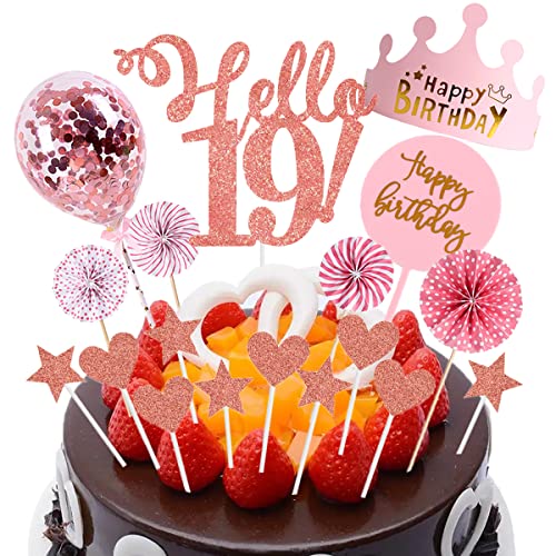 Jxuzh 18 Stück Glitzer 19 Geburtstag Deko Cake Topper Happy Birthday 19. Geburtstag Männer Tortendeko 19 Geburtstag Frau Mann 19.geburtstag Tortendeko Blau Tortendeko 19 Jahre Tortendeko Blau von Jxuzh