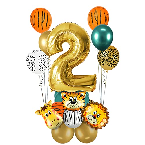 Jxuzh 2.Dschungel Geburtstag Dekoration Set Junge Dschungel Deko Luftballons 2 Jahre Kindergeburtstag Deko 2. geburtstag junge Kindergarten Safari Party geburtstagsdeko safari Urwald Party Geburtstag von Jxuzh