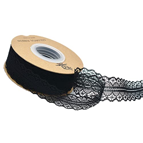 Jxuzh 30 Yards Spitzenband Schwarz Vintage Set Spitzenbordüre Spitzenborte Stoffband Bänder Spitze Trimmen Spitzenbordüre Für Handwerk Dessous Hochzeitskleid Hochzeit Dekor Geschenkband 3cm Breite von Jxuzh