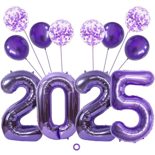 Jxuzh Luftballon Deko Silvesterparty Ballon 2025 Deko Happy New Year Stern Folienballons Schwarz Gold Neujahr Silvester Ballon 2025 Silvester Deko Set 2025 Xxl Neujahr Party Silvesterdeko 2025 Lila von Jxuzh