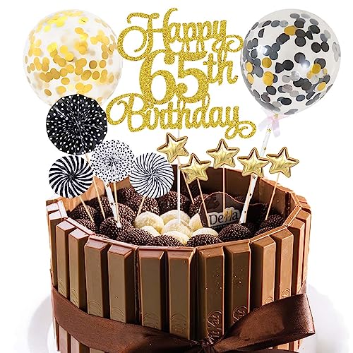 Tortendeko 65 Geburtstag Schwarz Gold Kuchen Topper Cake Topper 65 Kuchendeko Geburtstag Happy 65 Birthday Kuchen Deko 65 Geburtstag Männer Tortendeko 65 Geburtstag Frau 65. Geburtstag Kuchen Deko von Jxuzh