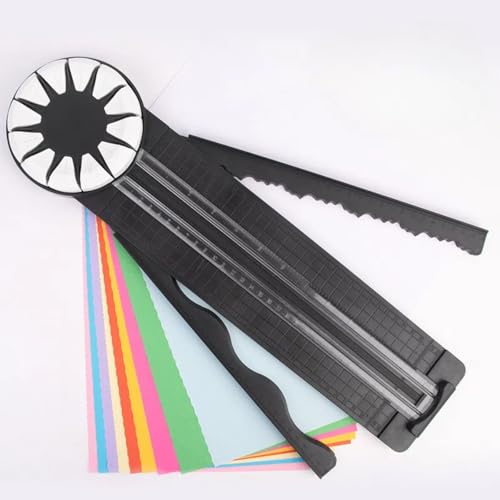 schneidemaschine papier，12-in-1 Schneidemaschine Papier Mit Schnittlinienführung Und Seitenlineal, 360 Grad Rotary Handschneiden Papier Trimmer Für Scrapbooking Kartengestaltung Geschenkverpackung von JyqPcm