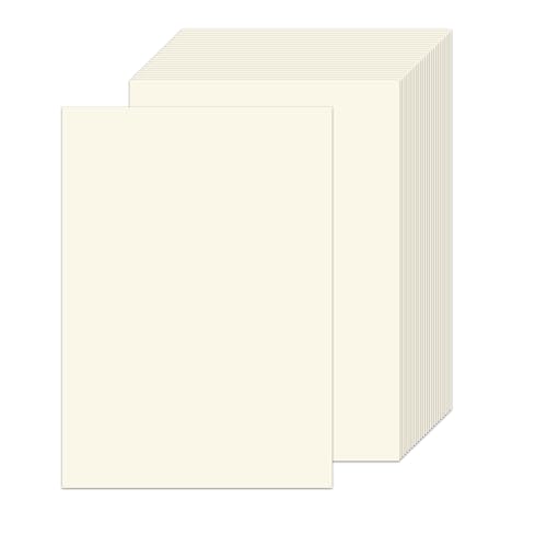 Jyvex 60 Blatt Elfenbein Tonpapier A4, 250g/m² Tonkarton Naturweiβ Papier A4, Ivory Fotokarton, Scherenschnittpapier, Bastelpapier für Malen Kartenherstellung Einladungen Scrapbook Basteln von Jyvex