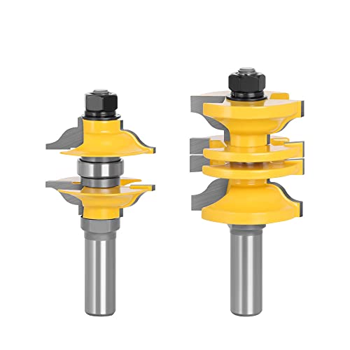 2 x 12 mm 1/2 Zoll Schaft Eingang & Innentür Fräser-Set für Holzbearbeitungsmaschinen von Jyving