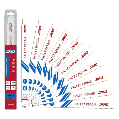 Säbelsägeblätter, speziell für Palettenreparatur, 230 mm, Bimetall-Sägeblätter, 10 + 14 TPI für eingebettetes Holz, 10 Stück/1 Set von Jyving