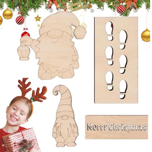 Christmas Stencils, Reusable Christmas Gnome Footprint Stencil Templates, Wood Gnome Christmas Paint Stencils, Portable Easy To Use Holiday Drawing Templates For Floor Porch Wall von Jyxuyy