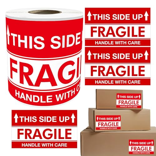 Fragile Stickers For Shipping | 200 Pieces Fragile Stamp For Shipping Moving Box Labels | Waterproof Mailing Stickers Warning Stickers For Packaging & Shipping Protection von Jyxuyy