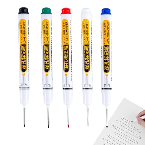 Jyxuyy Deep Hole Marker | Waterproof Construction Pen With Long Nip Design | Colorful Drill Markers For Precise Marking In Construction, Bathroom Renovation, And Woodworking Projects von Jyxuyy