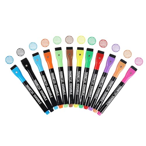 Jyxuyy Dry Erase Markers, Low-odor Dry Erase Markers, Whiteboard Markers 12 Pieces Dry Erase Marker, Refillable Dry Erase Markers, Colored Dry Erase Markers, Easy To Use For Schools, Offices, Home von Jyxuyy