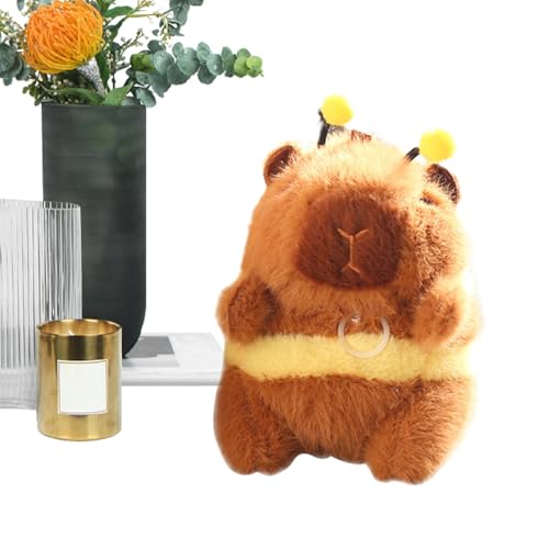 Jyxuyy Gefüllter Capybara-Plüsch, Capybara-Plüsch Mit Vibrierenden Flügeln, Bienen-Plüsch-Capybara-Spielzeug, Vielseitig Einsetzbar, Weicher Plüschstoff, 15 cm, Für Kinder Und Erwachsene von Jyxuyy