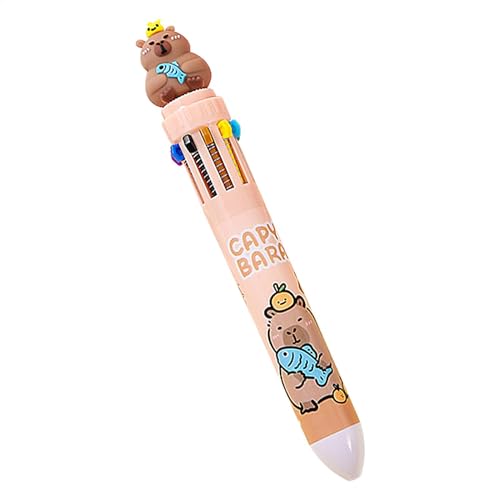 Jyxuyy Mehrfarbige Kugelschreiber, 10 farbige Gelstifte, Cartoon-Capybara-Stift, feine Spitze Präzision und bequemer Griff, tolle Geschenkidee, 15 cm, für Kinder und Erwachsene von Jyxuyy