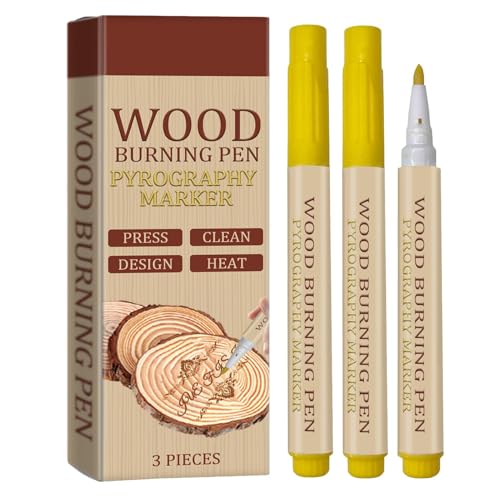 Jyxuyy Wood Burning Marker Pen, Scorch Pen Marker, Wood Burning Pen Tool, 3pcs Waterproof Scorch Pen, Hands-On Skills Enhancer, Wood Burning Pen Tool For Beginners For Family Activities, School von Jyxuyy