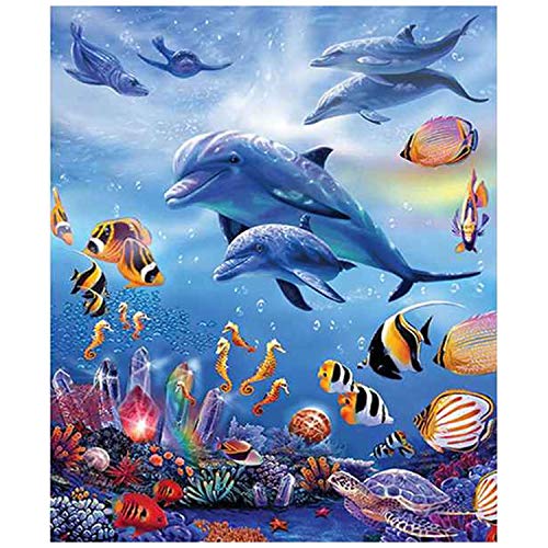 Jzoowar 5D Diy Diamant Malerei Dolphins Tier Volle Runde Diamant Stickerei Kreuzstich Diamant Kristall Wandmalerei von Jzoowar